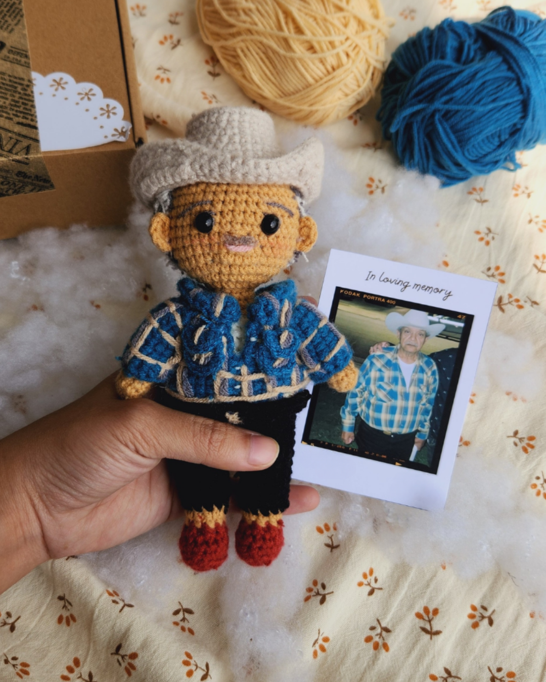 Rustic® - Personalized Crochet Doll with Photo Card