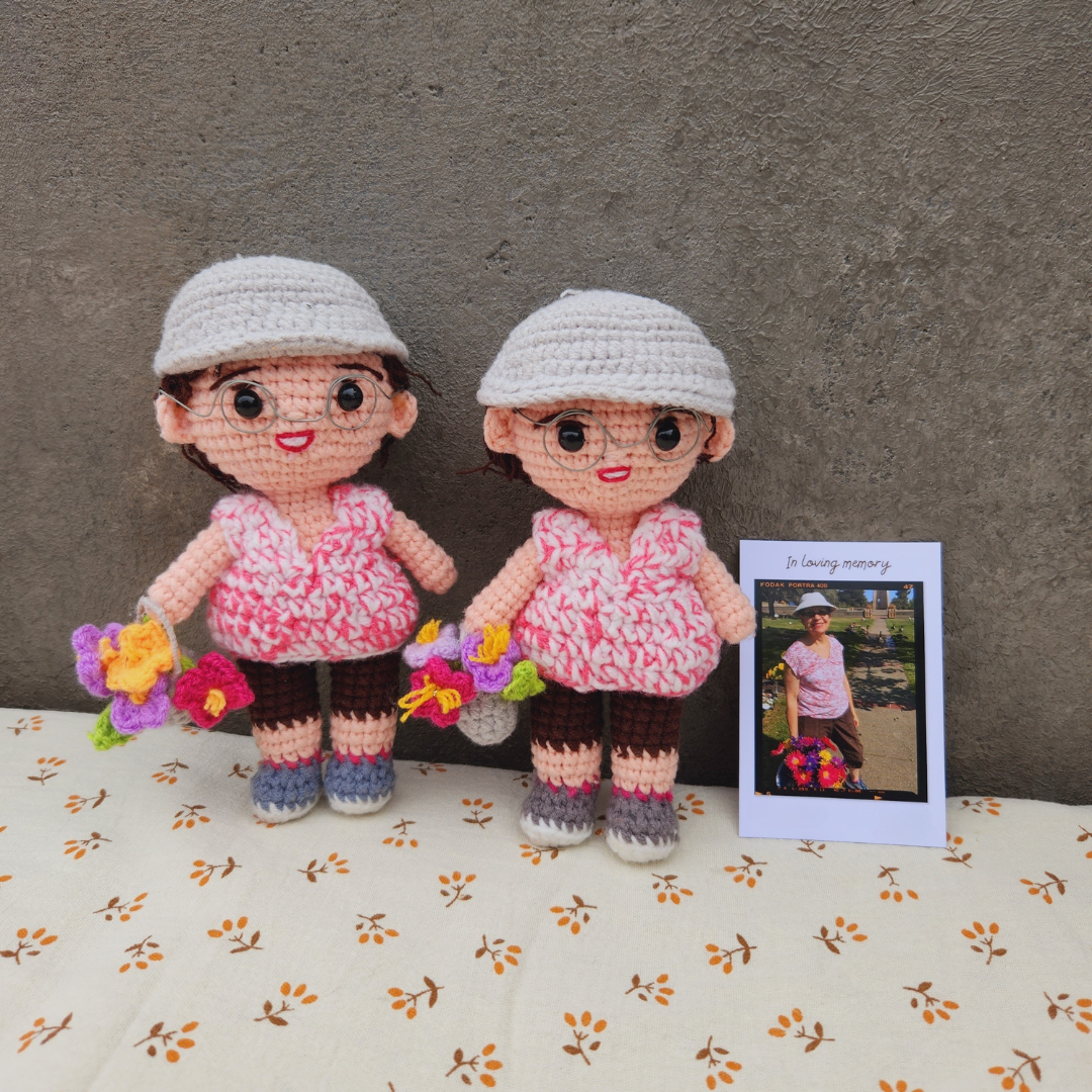 Rustic® - Personalized Crochet Doll with Photo Card