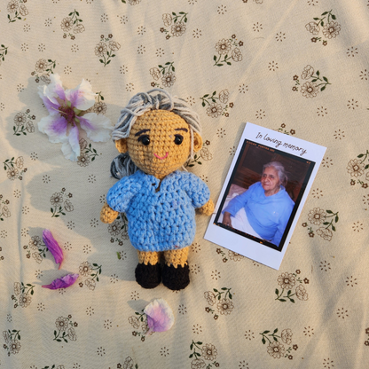 Rustic® - Personalized Crochet Doll with Photo Card