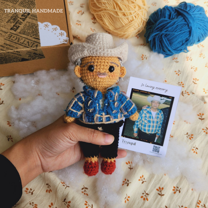 Rustic® - Personalized Crochet Doll with Photo Card