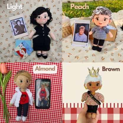 Rustic® - Personalized Crochet Doll with Photo Card