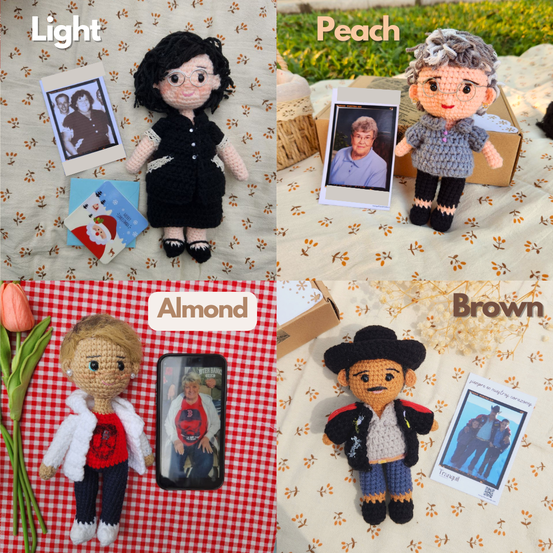 Rustic® - Personalized Crochet Doll with Photo Card
