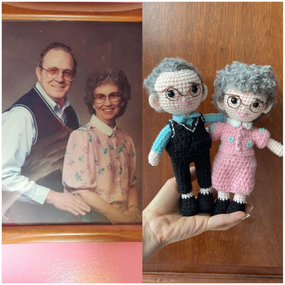 Rustic - Personalized Couple Crochet Dolls (In Loving Memory Card)